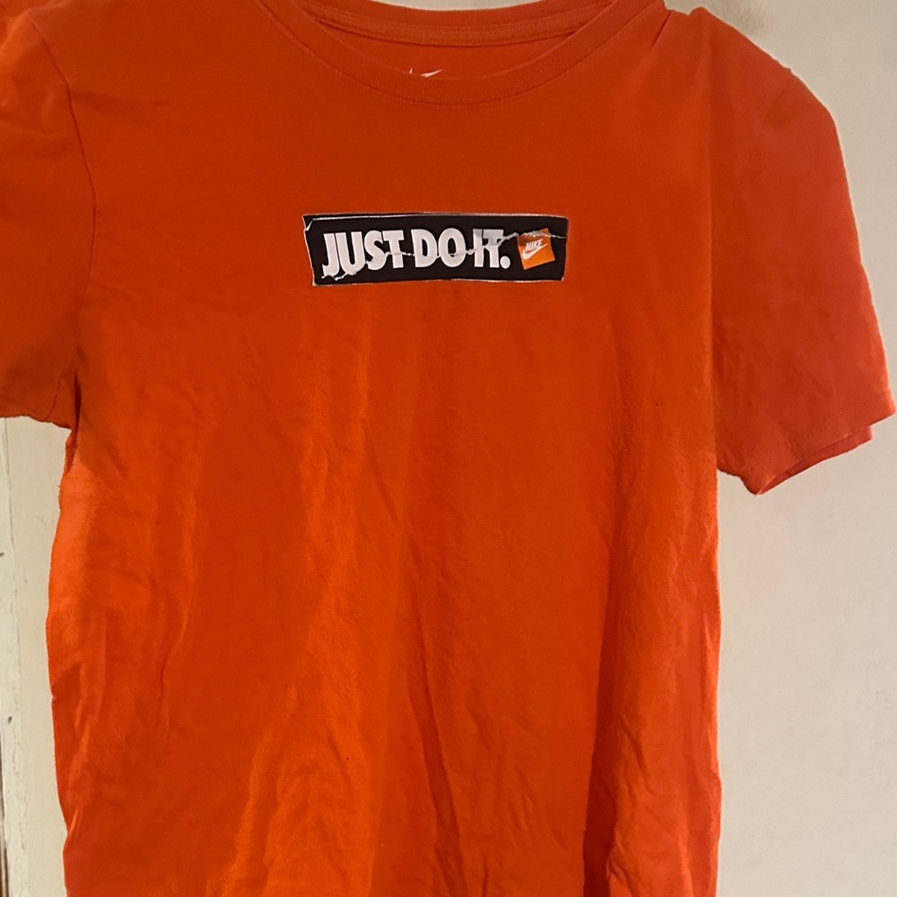 Nike Kids Vibrant Orange Tee with Slogan